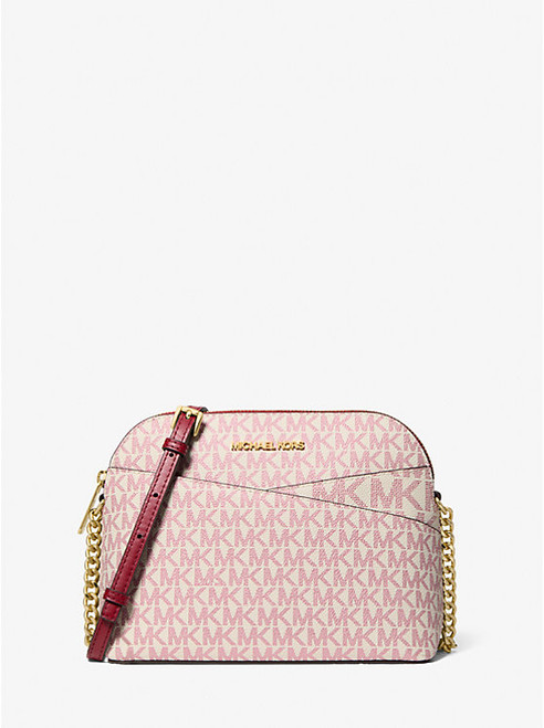 MICHAEL KORS Jet Set Travel Medium Signature Logo Dome Crossbody Bag CHERRY MULTI Image 1