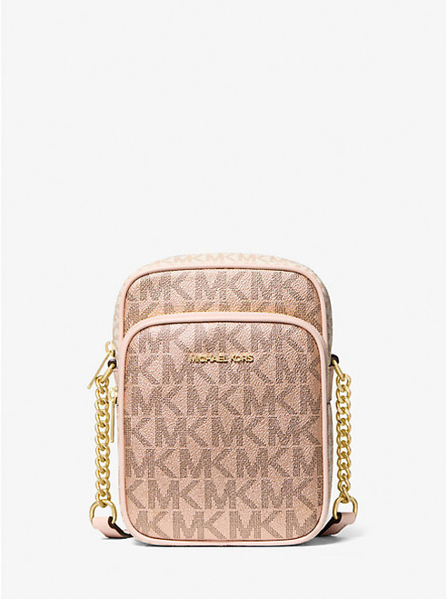 MICHAEL KORS Jet Set Medium Metallic Signature Logo Crossbody Bag RS GLD MULTI Image 1