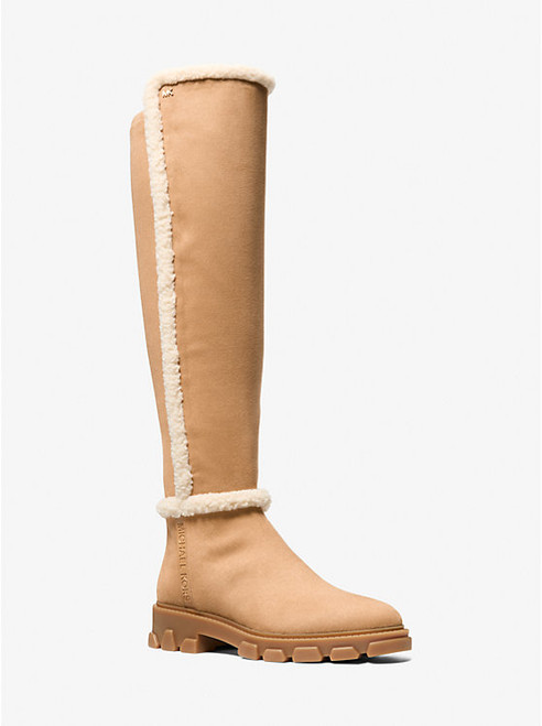MICHAEL KORS Ridley Faux Shearling Trim Riding Boot PEANUT Image 1