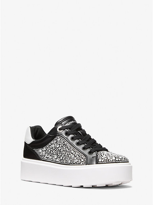 MICHAEL KORS Romey Embellished Platform Sneaker BLACK Image 1