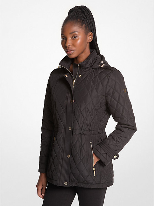 MICHAEL KORS Quilted Hooded Jacket BLACK Image 1