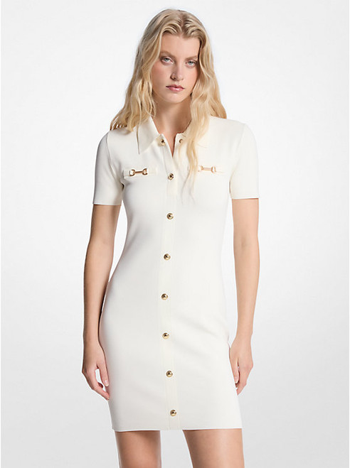 MICHAEL KORS Viscose Blend Mini Dress BONE Image 1
