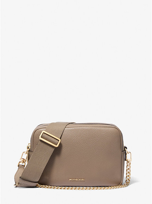 MICHAEL KORS Bryant Medium Pebbled Leather Camera Crossbody Bag LT CREAM Image 1