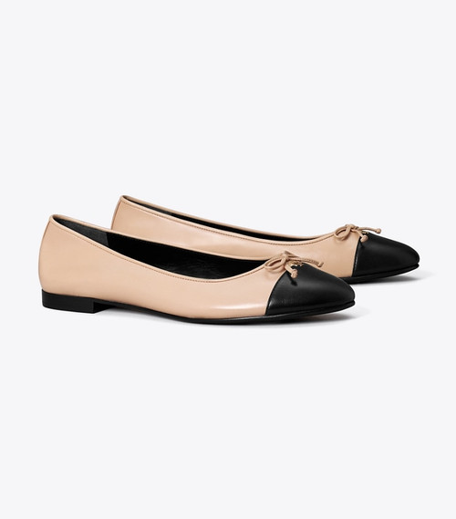 TORY BURCH Cap-toe Ballet - Rose Pink / Perfect Black