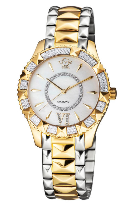 GV2 BY GEVRIL Venice Two-Tone Diamond Bracelet Watch, 39mm