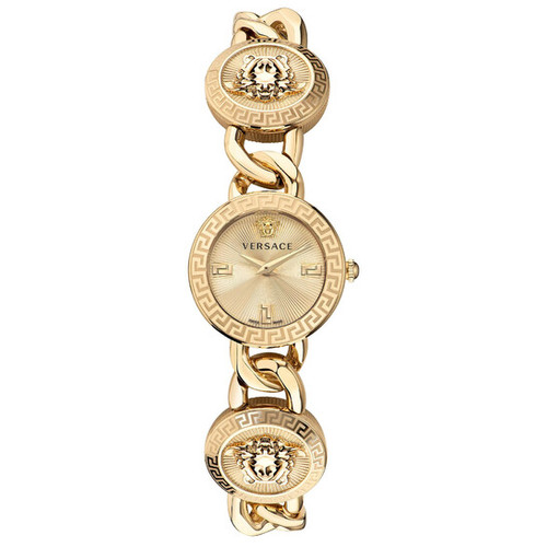 VERSACE Stud Icon Quartz Gold Dial Ladies Watch