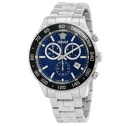 VERSACE  Hellenyium Chronograph Quartz Blue Dial Men's Watch