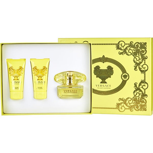 VERSACE Yellow Diamond Eau De Toilette Spray 1.7 Oz & Body Lotion 1.7 Oz & Shower Gel 1.7 Oz Image 1