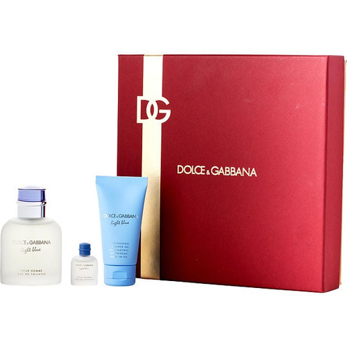 DOLCE & GABBANA D & G Light Blue Eau De Toilette Spray 2.5 Oz & Shower Gel 1.6 Oz & Eau De Toilette Spray 0.17 Oz Mini Image 1