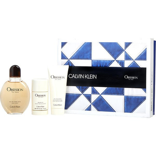CALVIN KLEIN Obsession Eau De Toilette Spray 4 Oz & Aftershave Balm Alcohol Free 3.4 Oz & Deodorant Stick Alcohol Free 2.6 Oz Image 1
