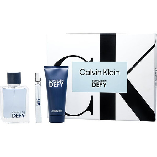 CALVIN KLEIN Defy Eau De Toilette Spray 3.4 Oz & Shower Gel 3.4 Oz & Eau De Toilette Spray 0.33 Oz Mini Image 1