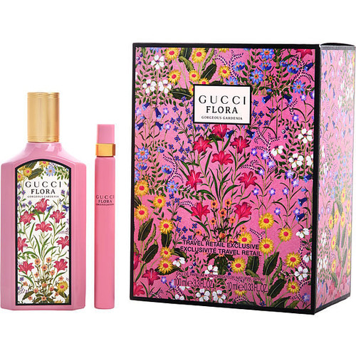GUCCI Flora Gorgeous Gardenia Eau De Parfum Spray 3.3 Oz & Eau De Parfum Spray 0.33 Oz Mini Image 1