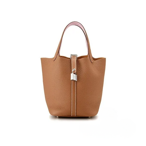 HERMES Picotin Lock PM Eclat Gold Rose Sakura Brown
