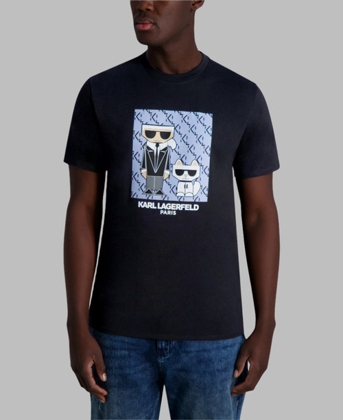 KARL LAGERFELD Kocktail Karl And Choupette Tee Black