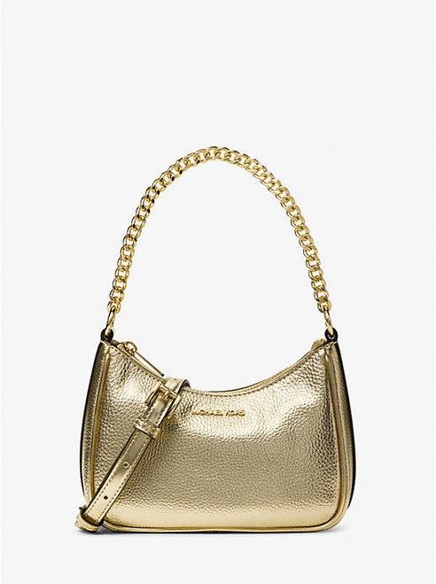 MICHAEL KORS Jet Set Travel Extra-Small Metallic Convertible Crossbody Bag PALE GOLD Image 1
