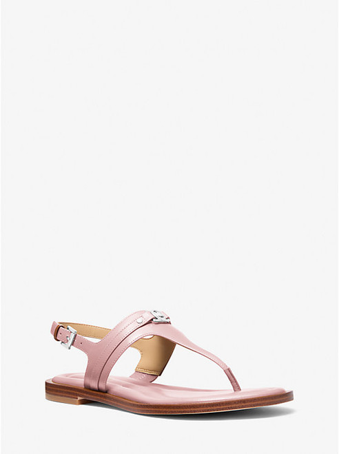 MICHAEL KORS Mandy Leather T-Strap Sandal SMOKEY ROSE Image 1