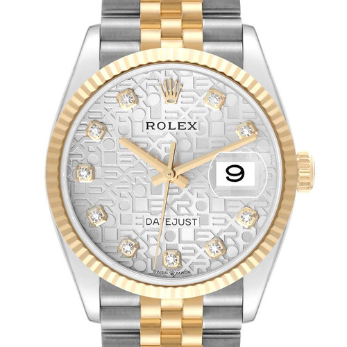 ROLEX Datejust Steel Yellow Gold Anniversary Diamond Dial Mens Watch 126233 Image 1