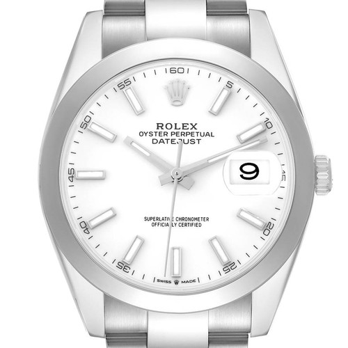 ROLEX Datejust 41 White Dial Steel Automatic Mens Watch 126300 + Add Two Links In The Box Image 1 ROLEX Datejust 41 White Dial Steel Automatic Mens Watch 126300 + Add Two Links In The Box Image 1