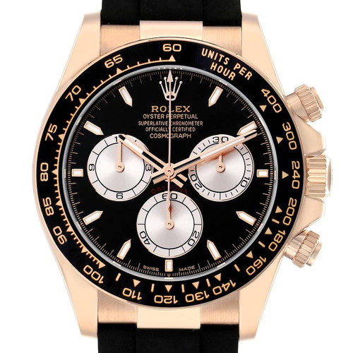 ROLEX Daytona Oysterflex Rose Gold Black Dial Mens Watch 126515 Image 1