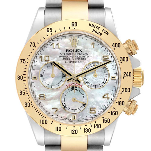 ROLEX Daytona Steel Yellow Gold Mop Dial Mens Watch 116523 Image 1