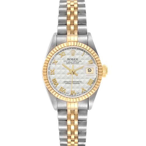 ROLEX Datejust Steel Yellow Gold Pyramid Dial Ladies Watch 69173 Image 1