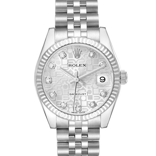 ROLEX Datejust Midsize Anniversary Diamond Dial White Gold Ladies Watch 178274 Image 1