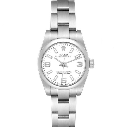 ROLEX Oyster Perpetual White Dial Steel Ladies Watch 176200 Image 1