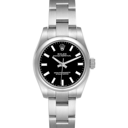 ROLEX Oyster Perpetual 26 Black Dial Steel Ladies Watch 176200 Image 1
