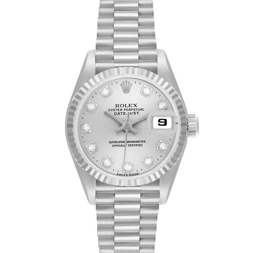 ROLEX President Datejust 26 White Gold Diamond Ladies Watch 69179 Image 1