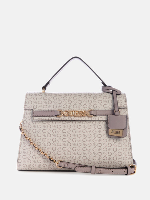 GUESS Rhiannon Logo Top Handle Bag NEUTRAL Image 1 GUESS Rhiannon Logo Top Handle Bag NEUTRAL Image 1
