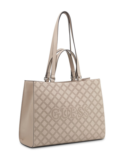 GUESS Forber Perforated Logo Carryall BEIGE Image 1