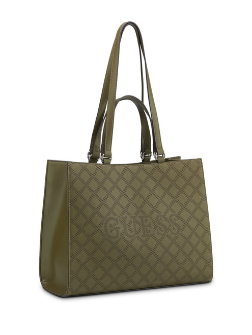 GUESS Forber Perforated Logo Carryall GREEN Image 1