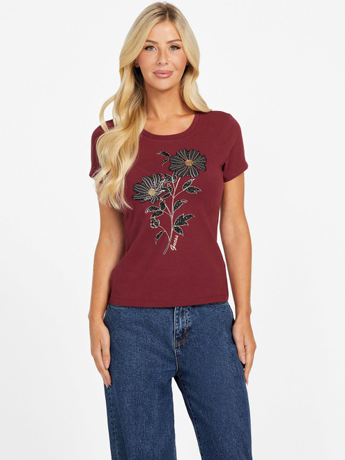 GUESS Eco Verona Beaded Crewneck Tee