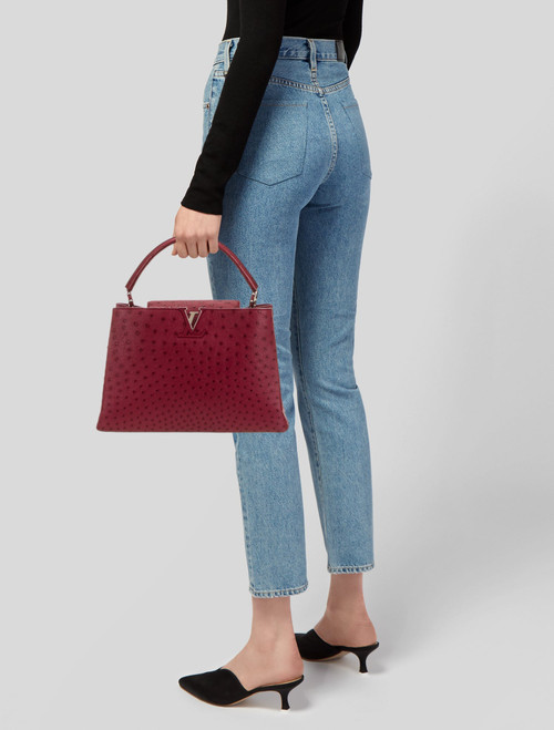 LOUIS VUITTON Ostrich Capucines MM (Preloved )