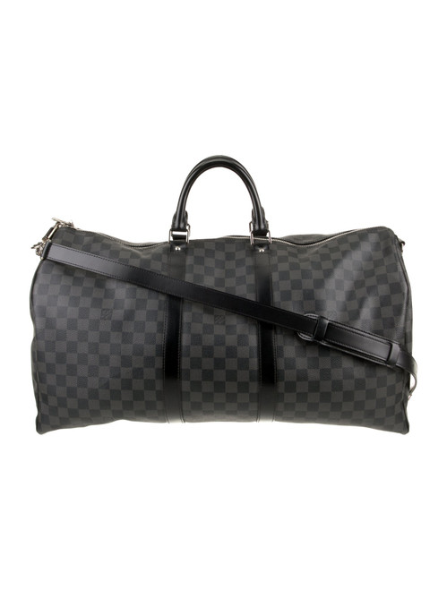 LOUIS VUITTON Damier Graphite Keepall Bandouliere 55 (Preloved)