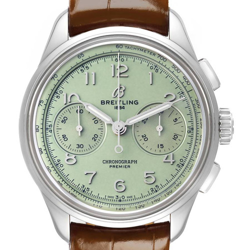 BREITLING Premier B09 Chronograph 40 Green Dial Steel Mens Watch Ab0930 Image 1