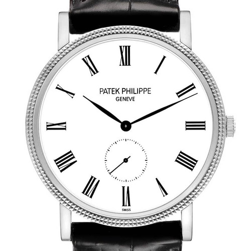 PATEK PHILIPPE Calatrava White Gold Black Strap Mens Watch 5119 5119G Image 1 PATEK PHILIPPE Calatrava White Gold Black Strap Mens Watch 5119 5119G Image 1