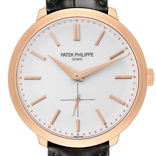 PATEK PHILIPPE Calatrava Rose Gold Silver Dial Mens Watch 5123 5123R Image 1