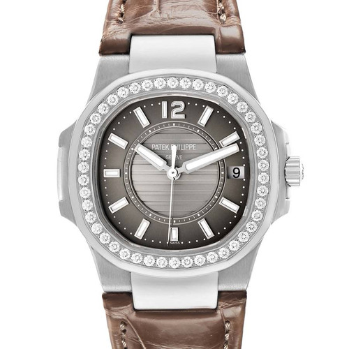 PATEK PHILIPPE Nautilus White Gold Diamond Bezel Ladies Watch 7010G Image 1 PATEK PHILIPPE Nautilus White Gold Diamond Bezel Ladies Watch 7010G Image 1