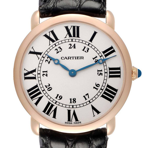 CARTIER Ronde Louis 36Mm Rose Gold Silver Dial Mens Watch W6800251 Image 1
