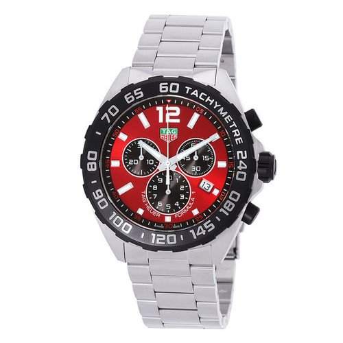 TAG HEUER  43mm Formula 1 Red Chronograph Quartz Red Dial Men's Watch