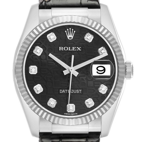 ROLEX Datejust 36 White Gold Anniversary Diamond Dial Mens Watch 116139 Image 1 ROLEX Datejust 36 White Gold Anniversary Diamond Dial Mens Watch 116139 Image 1