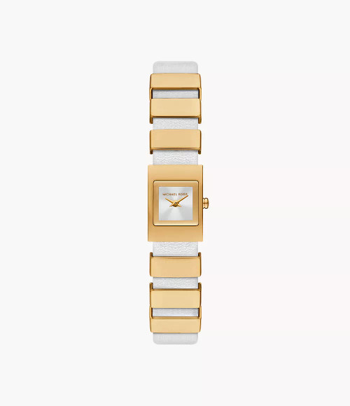 MICHAEL KORS Darrington Two-Hand White Leather Watch Mk4899 Image 1