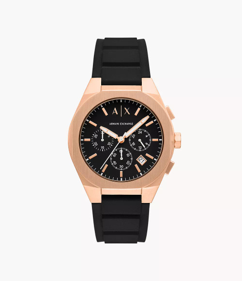 ARMANI EXCHANGE Sync Chronograph Black Silicone Watch Ax4190 Image 1