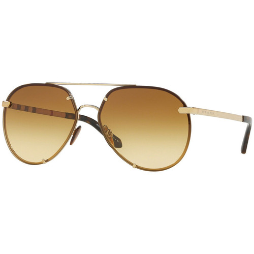 BURBERRY  Light Yellow Gradient / Ochre Pilot Unisex Sunglasses
