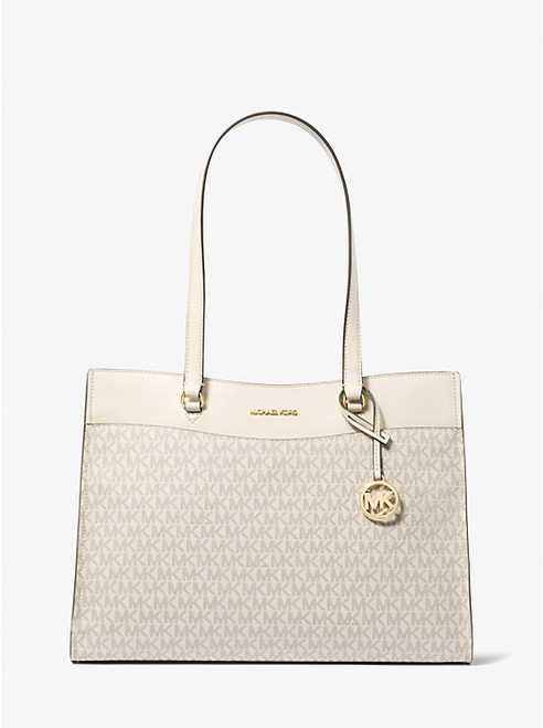 MICHAEL KORS  Jet Set Large Signature Logo Tote Bag - Lt Crm Multi (@Delhi Studio)