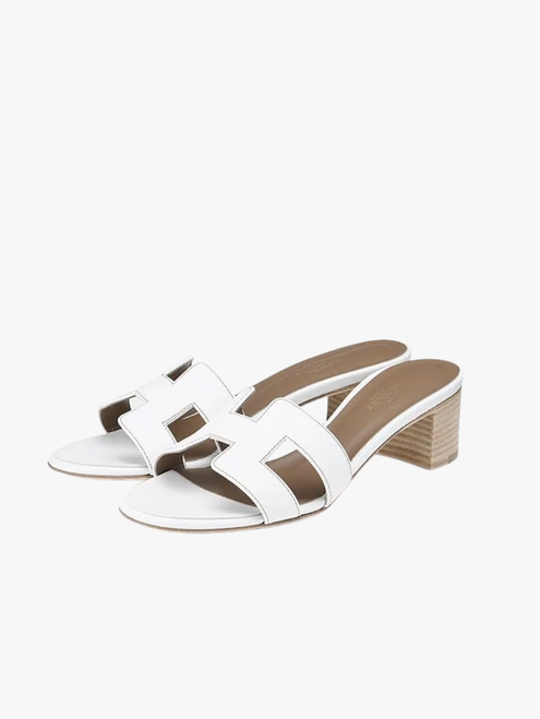 HERMES Sandals Oasis Blanc White