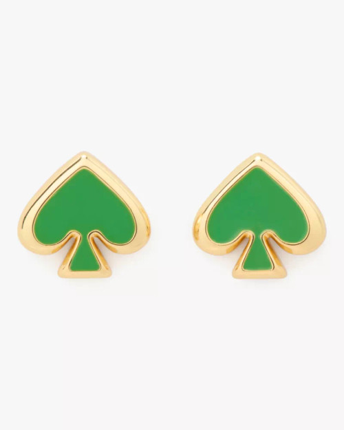 KATE SPADE Everyday Spade Enamel Studs - KS Green