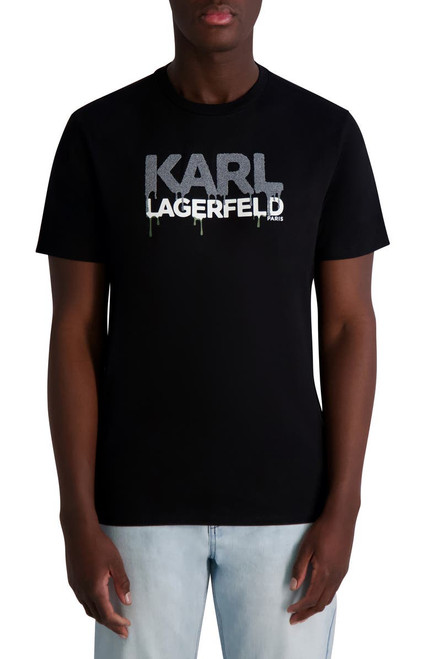 KARL LAGERFELD Drippy Beaded Logo Graphic T-Shirt