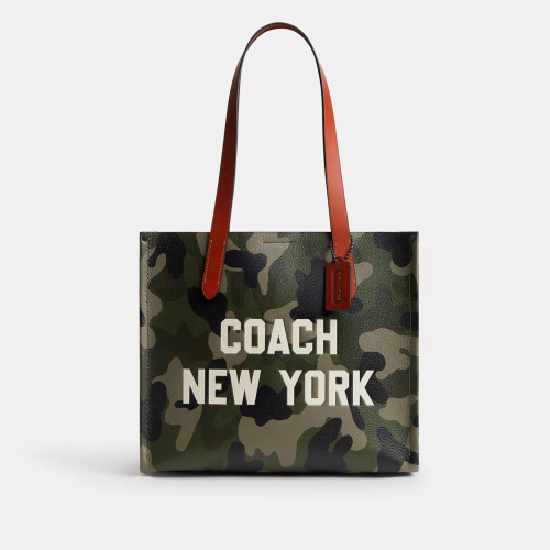 COACH Relay Tote Bag 34 With Camo Print And Coach Graphic